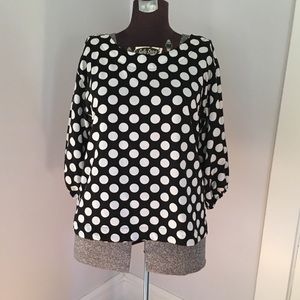 Cute black and white polka dot top